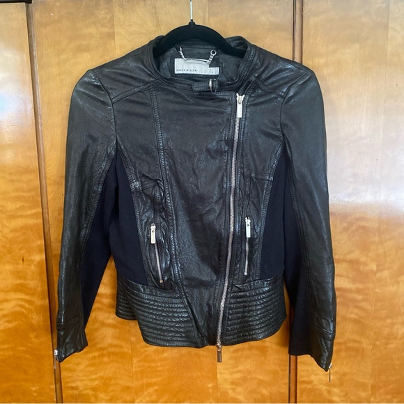Karen Millen Jackets & Blazers - Karen Millen Black 100% Leather “Moto” Jacket. Originally $549. Excellent Cond!